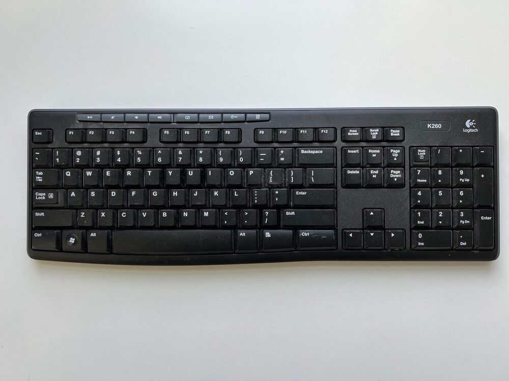 Logitech Black Desktop PC Computer Wireless Keyboard Model K260
